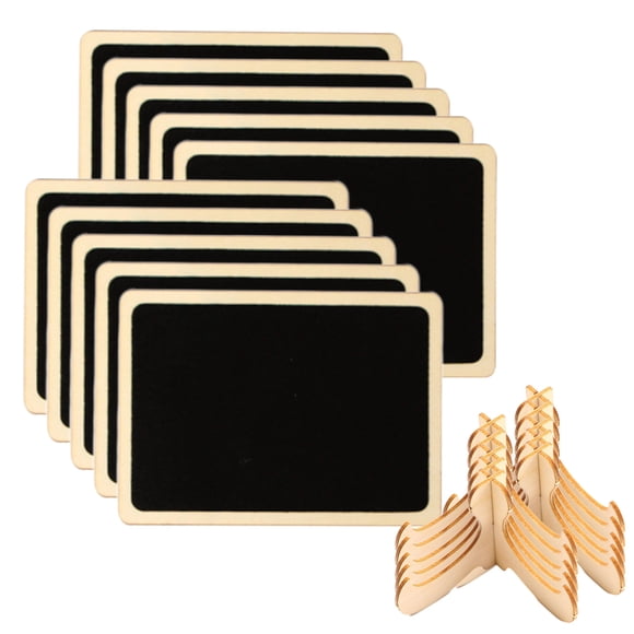 Fesfesfes Ensemble de 10 Tableaux en Bois avec Support Chevalet Tableau Noir Réversible Tableaux Mémo pour Bureau à Domicile Décoration de Planification d'Événements