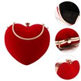 thumbnail image 2 of 1 Pc Portable Handbag Heart Shape Clutch Bag Evening Bag without Chain (Red), 2 of 6
