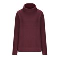 thumbnail image 4 of KIHOUT Hauts pour Femmes Printemps Hiver Mode Décontractée Couleur Unie Fendu Tricoté Pull Manches Longues Col Roulé, 4 of 6