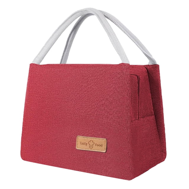 TIELUTT Sac à Lunch Isolé pour le Travail, Fourre-Tout Thermique Réutilisable avec Sacs de Fruits Frais Étanches, Contenants de Rangement pour Lait pour Réfrigérateur, Contenants Extensibles et Frais, Sac à Collation Réutilisable pour Enfants en Bois avec Poignées