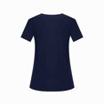 thumbnail image 4 of Plebaso Blouses Grande Taille pour Femmes Manches Courtes Col Rond Chemises Décontractées Couleur Unie Tunique Ample Confortable, 4 of 7