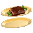 thumbnail image 1 of SANQIAHOME 9.9x6.1 Inch Thick Stainless Steel Dinner Plate 2-Piece Set, Egg-Shaped Appetizer Plate,Gold, 1 of 9