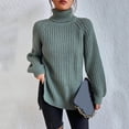 thumbnail image 4 of Yuyuzo Womens Winter Fall Sweater Solid Color Turtleneck Cable Knit Long Sleeve Sweaters Pullover Tops, 4 of 6