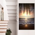 thumbnail image 1 of Tropical Beach with Palm Leaves - Seashore Canvas Art Print, 1 of 1