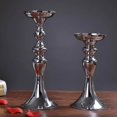 thumbnail image 4 of facefd Long Stand Metal Candle Tea Light Holder Candlestick Flower Vase Silver-M, 4 of 6