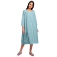 thumbnail image 2 of Moomaya Chemise de Nuit en Coton pour Femmes Imprimée à Col Rond avec Patte de Boutonnage, 2 of 6