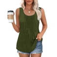 thumbnail image 2 of Yuzhih Camisole pour Femmes Été Col Rond T-Shirts Tendance Sans Manches T-Shirt Basique Tunique à Plis devant Vêtements Mode 2025, 2 of 6