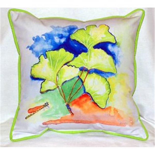 Betsy Drake ZP152 Coussin Décoratif Intérieur & Extérieur Ginko Leaves - 22 x 22 Po.