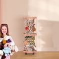 thumbnail image 1 of Riforla Tube de Rangement pour Toutous Organisateur de Toutous Transparent Rangement de Poupées Chambre Tube pour Toutous Tour de Rangement Rotation Vertical Tube de Rangement pour Jouets avec Roues Rangement Textile pour la Maison A, 1 of 4