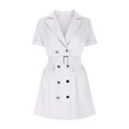 thumbnail image 3 of Gspmoly Robe d'Été, Tailleur pour Femme à Lacets, Col à Revers, Boutons, Robe Unie, Robe de Cocktail, Offres Prime, 3 of 5