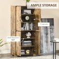 thumbnail image 4 of HOMCOM Armoire de Rangement Rustique Bibliothèque avec 4 Tablettes, Brun Rustique, 4 of 10
