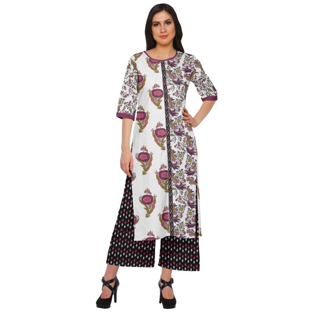 Moomaya Viscose Santoon Palazzo Set Womens Printed Ethnic Sets Casual Clothing