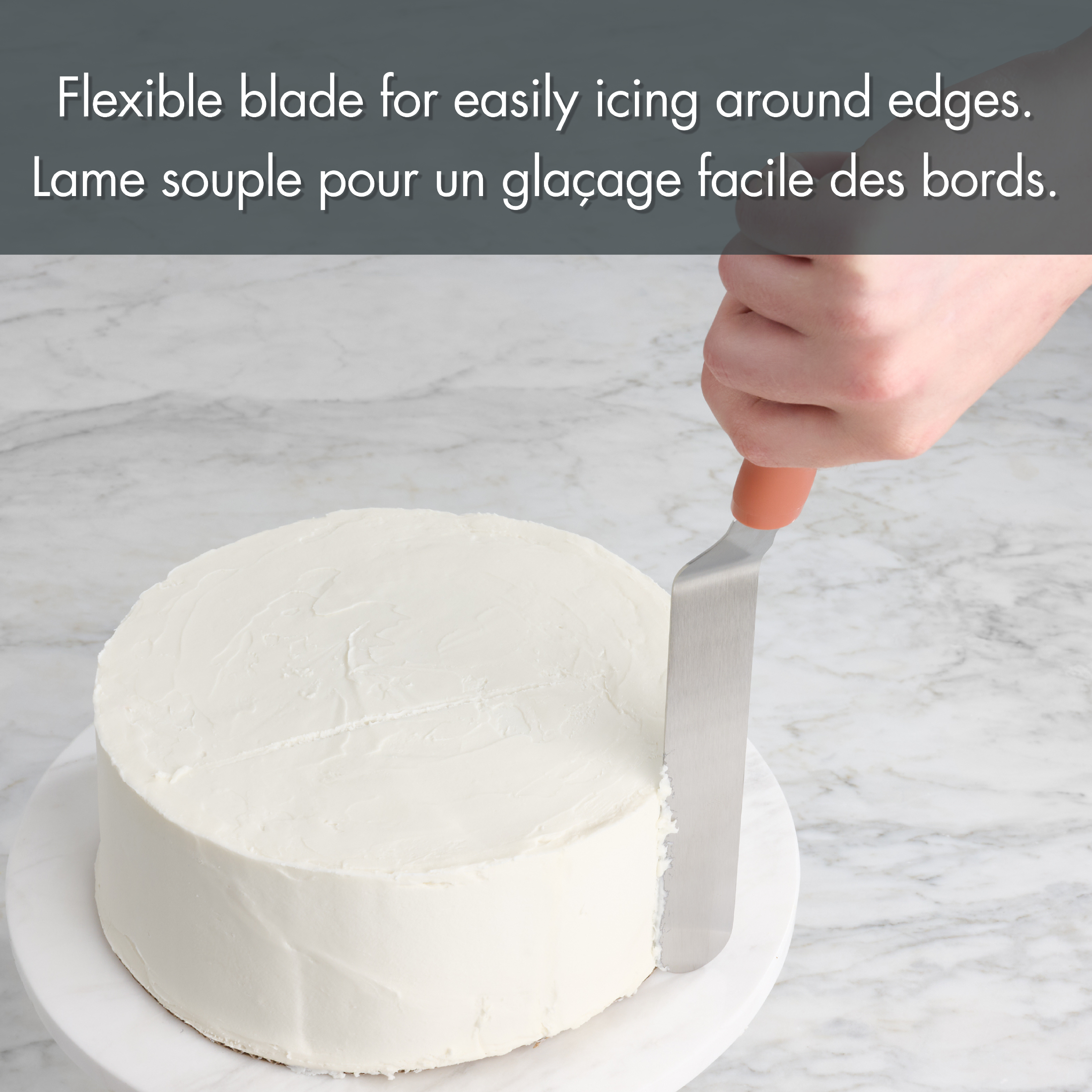 Spatule à glaçage en acier inoxydable Tout-pour-Célébrer, orange