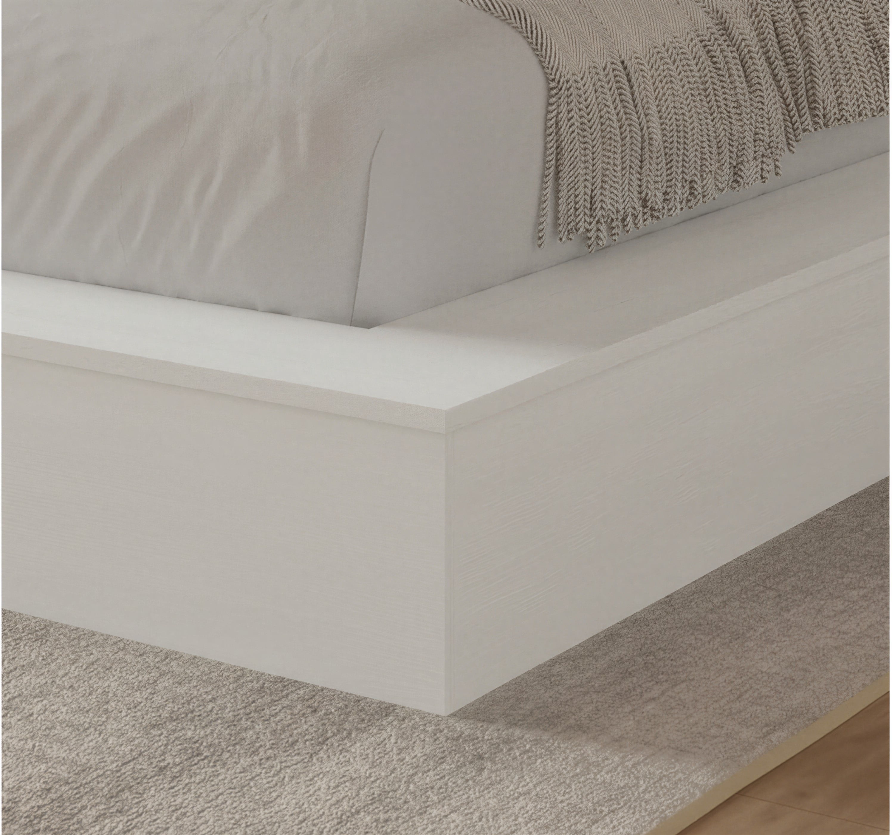 Nexera Kanso Lit à Plateforme Basse avec Tête de Lit, chêne blanc