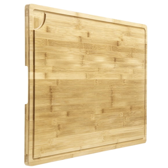 Yiwa Planche à Découper Extra Grand pour Cuisine, Bloc de Boucher en Bois de Bambou pour Cuisinière, Planche à Hacher au-Dessus de l'Évier Plateau de Service pour Charcuteries avec Rainure à Jus et Poignée