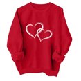 thumbnail image 2 of TIMIFIS Chandail Molletonné Surdimensionné pour Femmes Valentines Day Tenue Femmes Décontractée Chandail à Col Rond à Enfiler Hauts Mignon Imprimé Amour Chandail à Manches Longues Chemise - Printemps/été, 2 of 4
