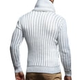 thumbnail image 4 of Qertyioot Chandail à Rabais pour Hommes Chandail à Col Châle pour Hommes Décontracté Ajusté à Boutons Tricot Texturé, 4 of 5
