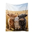 thumbnail image 2 of EGNMCR Throw Blanket, Throw Blanket for Couch Flannel Blanket With Highlands Cattle Three-dimensional Digital Heat Transfer Print Lunch Break Blanket Flannel blanket, 2 of 6