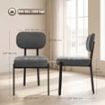 thumbnail image 3 of HOMCOM Upholstered Linen Fabric Dining Chairs, Kitchen Chairs, Grey, 3 of 9