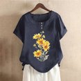 thumbnail image 1 of Offres du Jour Liquidation Iumwxz Tuniques Décontractées Amples Ajourées Hauts d'Été pour Femmes T-Shirts Graphiques Floraux Hauts à Manches à Volants Col Rond pour Femmes Offres du Jour Rendez-Vous, 1 of 4