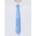 thumbnail image 2 of INSPIRE CHIC Men's Solid Color Narrow Stripes Necktie Graduation Suit Formal Ties Deep Sky Blue, 2 of 5