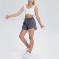 thumbnail image 2 of VSSSJ Kids Athletic Shorts Drawstring Waist Zipper Pocket Breathable Quick-Drying Summer Running Active Shorts Gray 130, 2 of 8