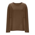 thumbnail image 4 of Women's Plus Size Long Sleeve Tunic Top Crew Neck Basic Oversized T Shirts Blouse with Pockets, 4 of 5