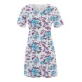 thumbnail image 4 of Birdeem Womens Casual Color-Blocking Printed Short-Sleeved Round-Neck Dress, 4 of 4
