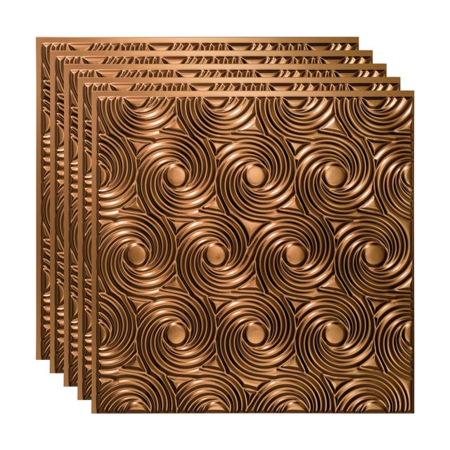 Fasade 2ft x 2ft Glue Up Ceiling Panel Oil Rubbed Bronze 5 Pack