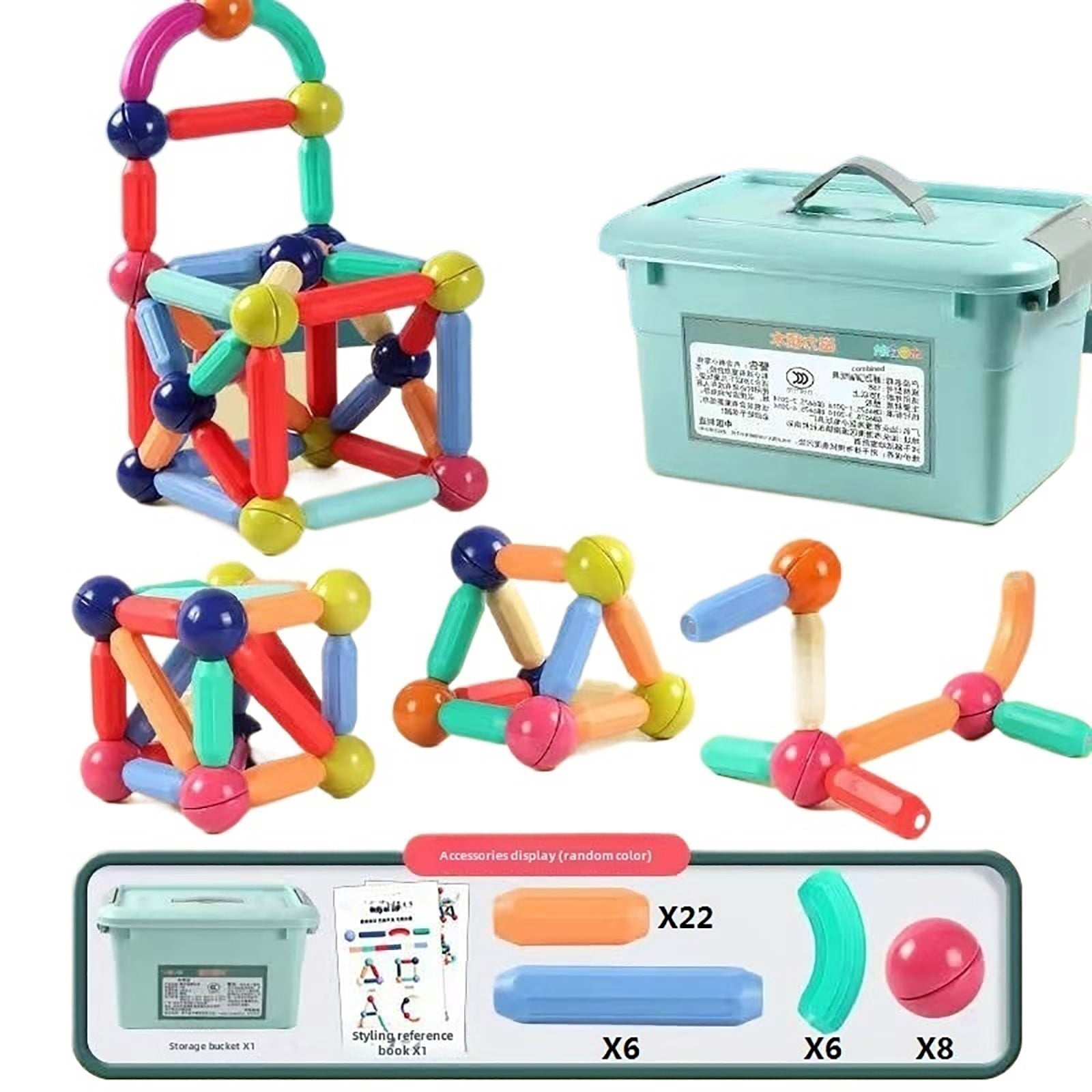MagNexus - 48 Blocs Magnétiques 2,5 Cm - STEM Montessori - Créatifs - Dès 3 Ans