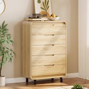 BeesClover 5 Drawers Dresser for Bedroom, 48" Tall Modern Wooden Clothes Dresser with Large Wood Storage, Chest of Drawers for Living Room, Hallway