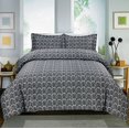 thumbnail image 1 of Ensemble de Draps Imprimés de la Collection Paisley, 600 Fils, Riche en Coton (Grand Lit, Noir), 1 of 1