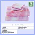 thumbnail image 3 of Mainstays Kids Ensemble de draps en microfibre, grand lit, tie-dye, 4 pièces, 3 of 8