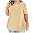 thumbnail image 2 of asjyhkr Plus Size Womens Summer Tops Short Sleeve T Shirts Loose Stretch Soft Comfy Tees Solid Basic Blouses, 2 of 7