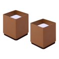 thumbnail image 1 of GROWTH TANK Furniture Bed Riser Chair Leg Lifts Couch Lifter Square 6x5cm Brown, 1 of 9