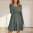 thumbnail image 2 of cfhntfmh Robe Chandail à Manches Longues pour Femmes Robe Mini en Tricot Doux à Manches Longues Décontractée d'Automne Col Rond Robe Moulante Côtelée, 2 of 6