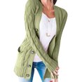 thumbnail image 2 of Manteau d'Automne en Tricot à Manches Longues, Vert, XL, Manches Longues, 2 of 6