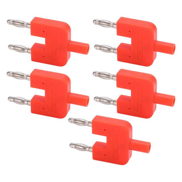 Double Fiche Banane, 1 Femelle à 2 Mâles Double Rangée Haute Précision Technologie Conductivité de la Fiche Banane à 2 Voies pour Instruments Électroniques Rouge, Noir