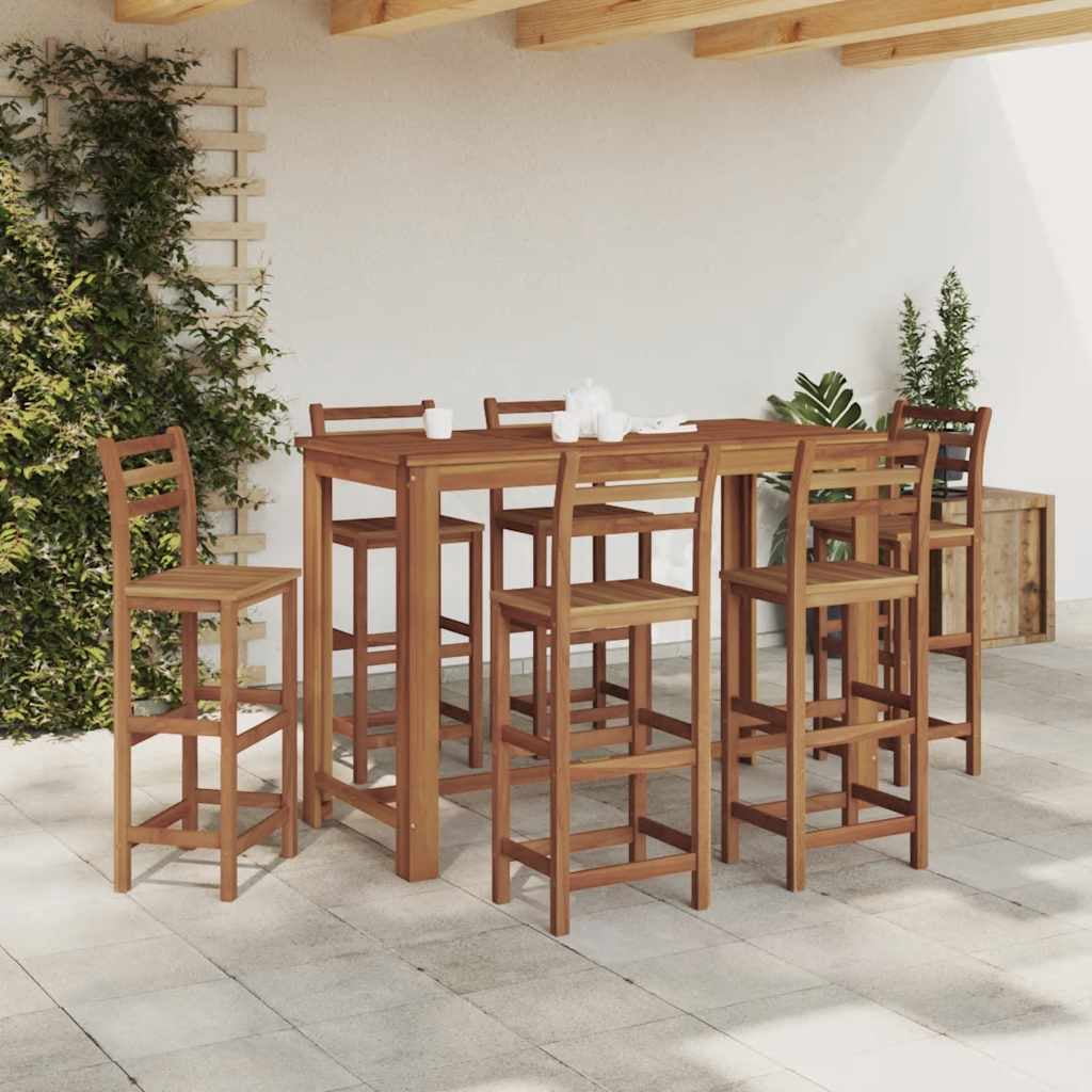 vidaXL Bar Table Solid Acacia Wood 150x70x105 cm