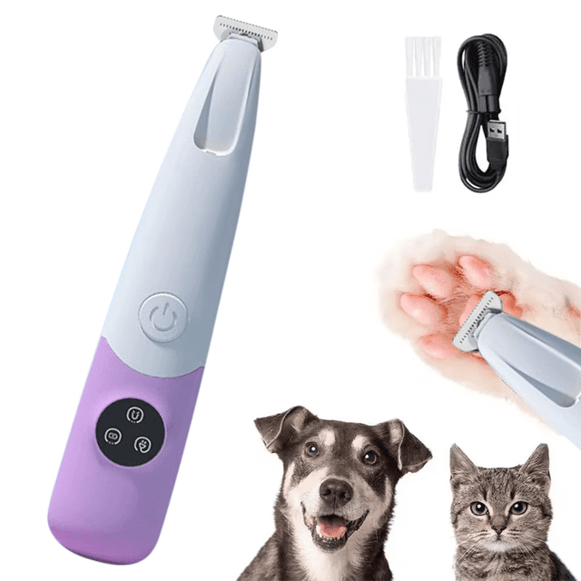 Dog Paw Trimmer with LED Light Waterproof Rechargeable Battery,Rechargeable Pet Hair Trimmer Kit, Small Dog Grooming Clippers for Dogs & Cats, Pet Grooming Tool, Low Noise pet Shaver