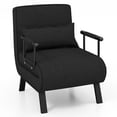 thumbnail image 1 of Costway Fauteuil-Lit Convertible Pliant à 6 Positions, Fauteuil Lounge Canapé avec Oreiller, Noir, 1 of 10