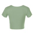 thumbnail image 5 of JIRNDf Hauts pour Femmes T-Shirts d'Été Tendance Mode Manches Courtes Mignon Court Basique Col Rond Coupe Ajustée Blouse pour Femmes Tunique Décontractée Hauts Camouflage m, 5 of 5