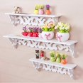 thumbnail image 3 of HURRISE New White Shabby Chic Filigree Style Shelves Cut Out Design Wall Shelf Home -US, 3 of 9