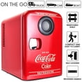 thumbnail image 2 of Coca-Cola 6 Can Portable Mini Fridge, Bluetooth Speaker, 4L Cooler/Warmer, Red, 2 of 9