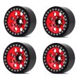 thumbnail image 4 of Zootealy Metallic Wheel Hub Rings Set for DRM127BR 2.2-Inch Climbing Car - Black and Red Color Combination, Durable Aluminum Alloy Material, 8 Circular Holes Design, 4-Piece Pack, 4 of 6