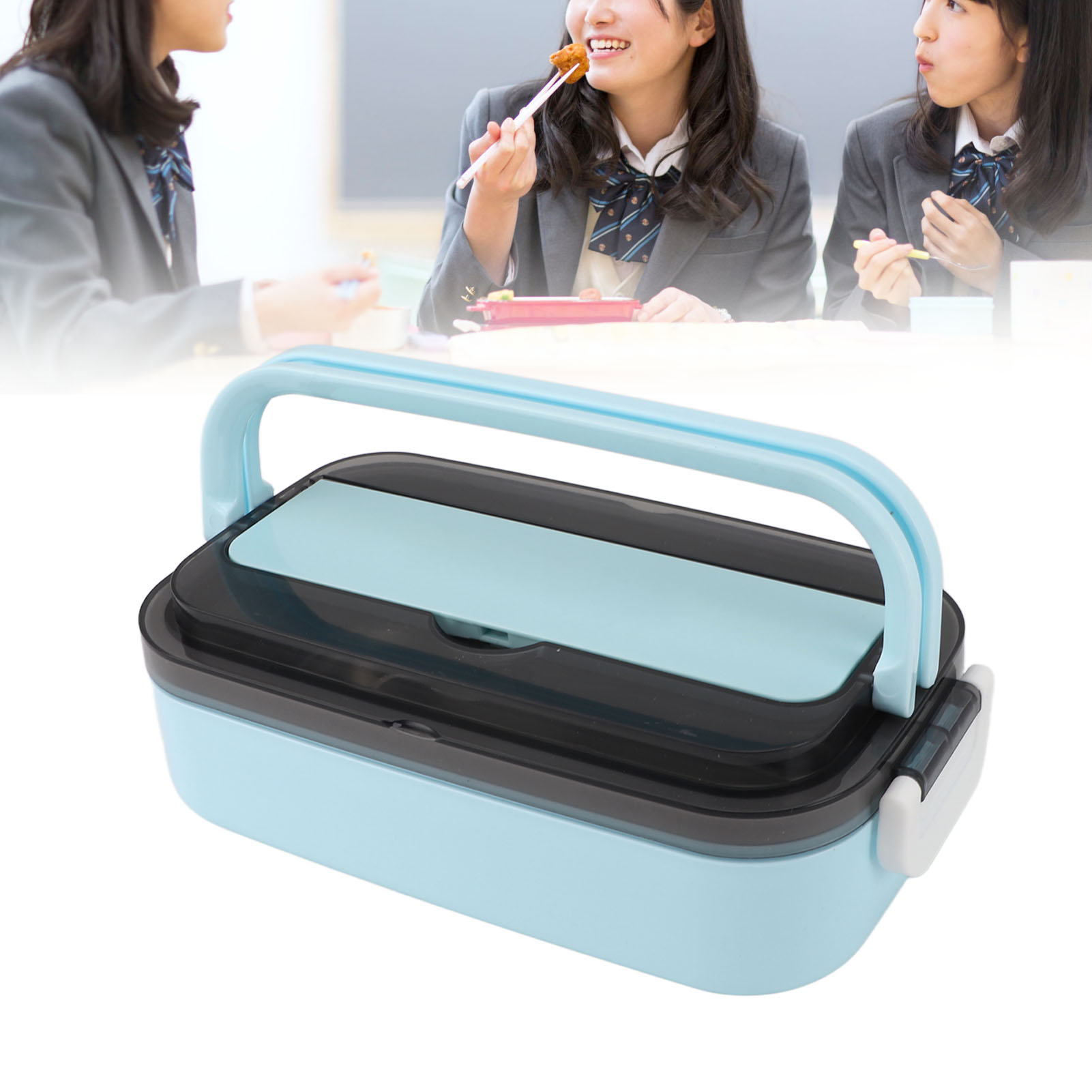 Microwave Safe  Box, Tight Sealing Fashionable Stainless Steel  Box  for Students for Office Sky Blue