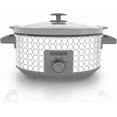 thumbnail image 3 of BLACK+DECKER Slow Cooker | 7 Quart (8+ Servings) | Dishwasher Safe | Geometric Pattern | White | SC1007D, 3 of 8