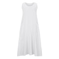 thumbnail image 4 of Robe Longue Ample Sans Manches en Coton et Lin pour Femme, Été, Décontractée, Couleur Unie, Robe Débardeur, Robe de Plage avec Poches, 4 of 8