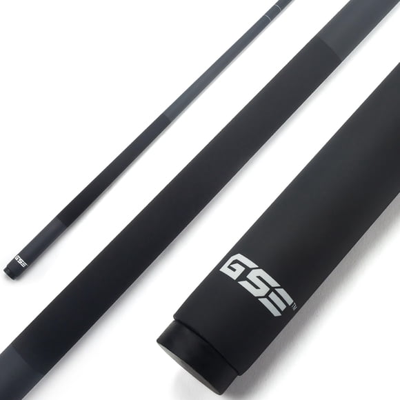 GSE Games & Sports Expert 58" 2-Piece Fiberglass Graphite Composite Billiard Pool Cue Stick for Men/Women, Billiard Cue Stick for House or Commercial/Bar Use (Matte Black, 19 Oz)