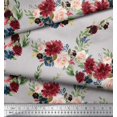 thumbnail image 2 of Soimoi Gray Rayon Fabric Ranunculus & Penoy Floral Print Print Fabric By the Yard 58 Inch Wide, 2 of 3